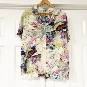 Jams World Colorful Brushstroke Button Down Shirt